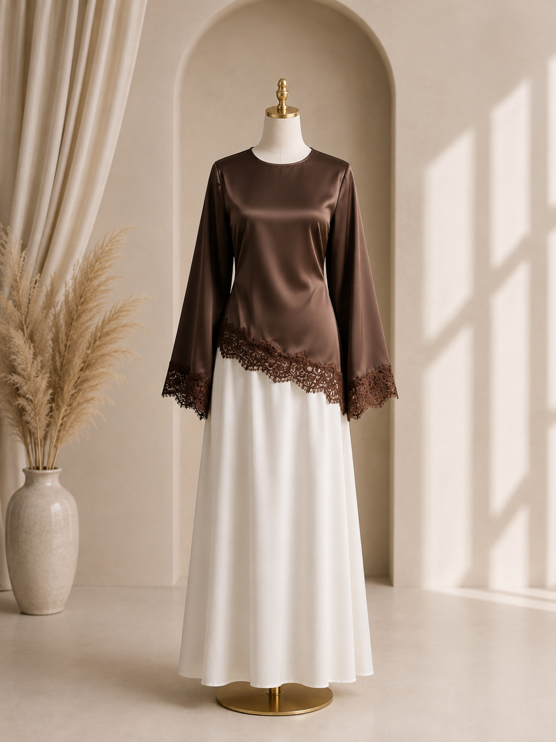 Noura Satin Lace Set