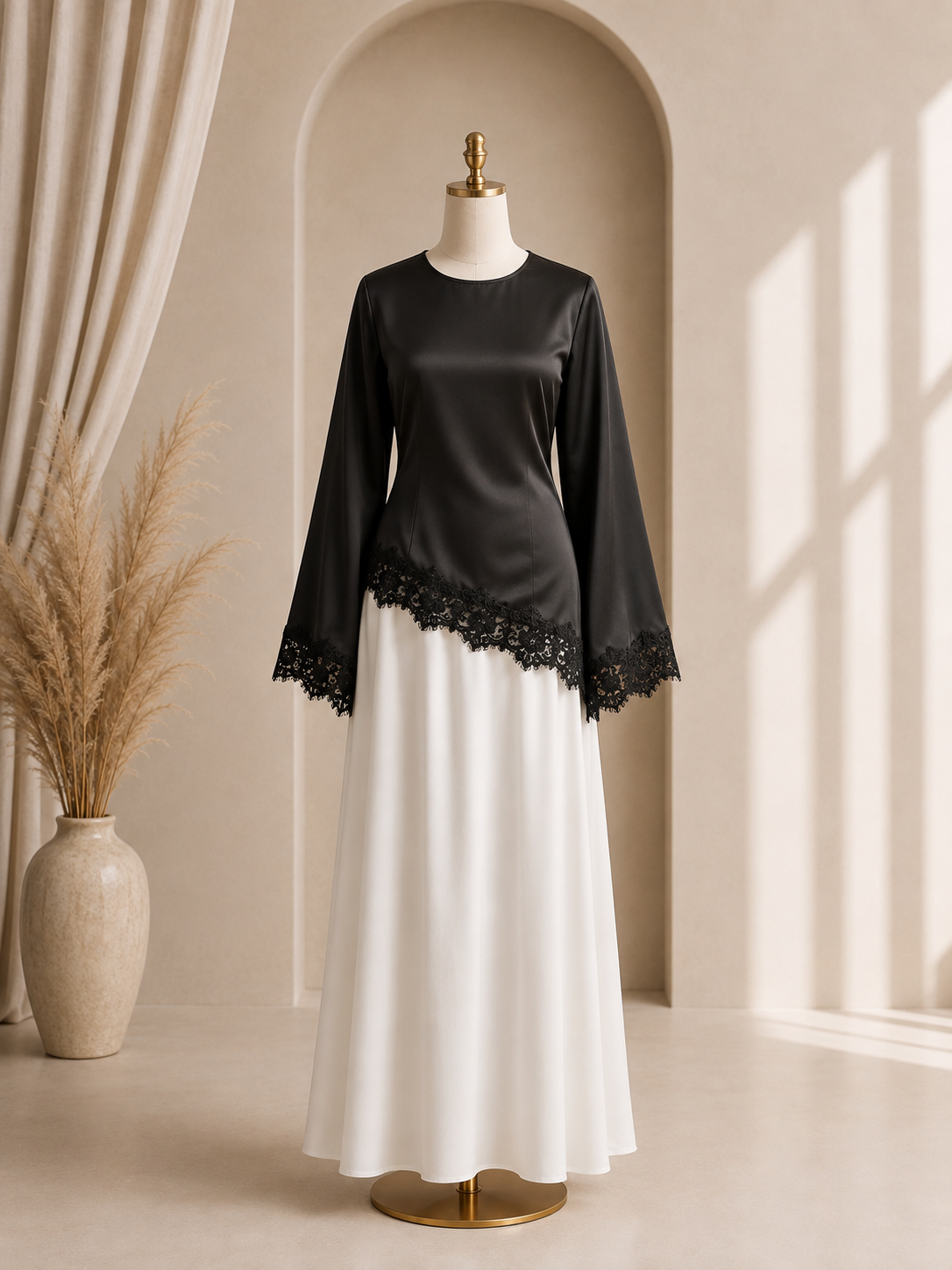 Noura Satin Lace Set